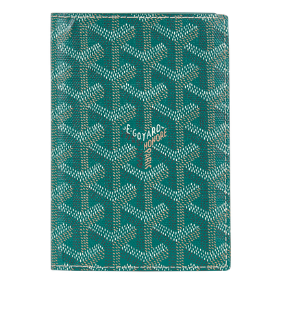 Goyard Passport Cover, &pound;290, Accessories, Green, Canvas, Front view